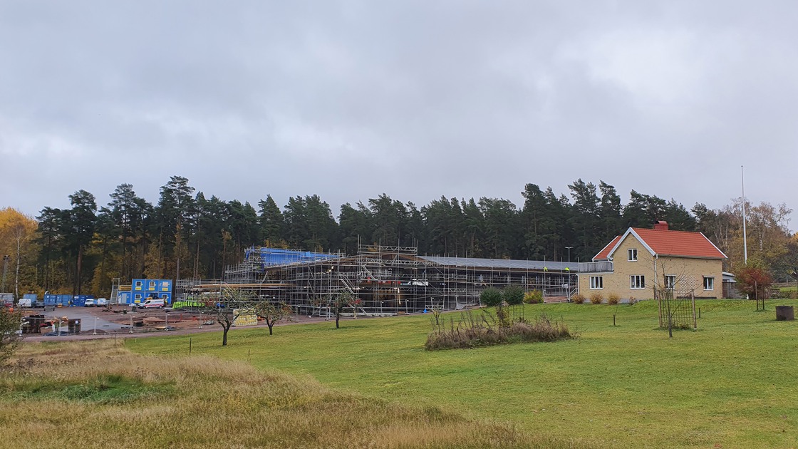 Byggnationen av Ransbergs skola 25 oktober 2022