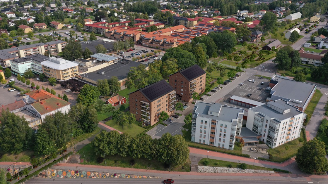 Illustration över hur Tibro centrum kommer utvecklas.