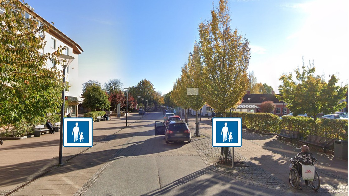 Den del av Torggatan som leder över Lilla Torget blir gågata den 1 augusti 2025.