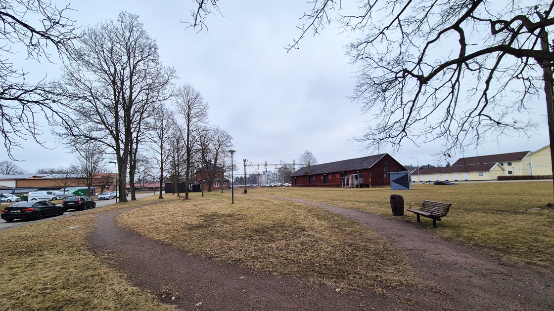 Järnvägsparken den 19 mars 2026.