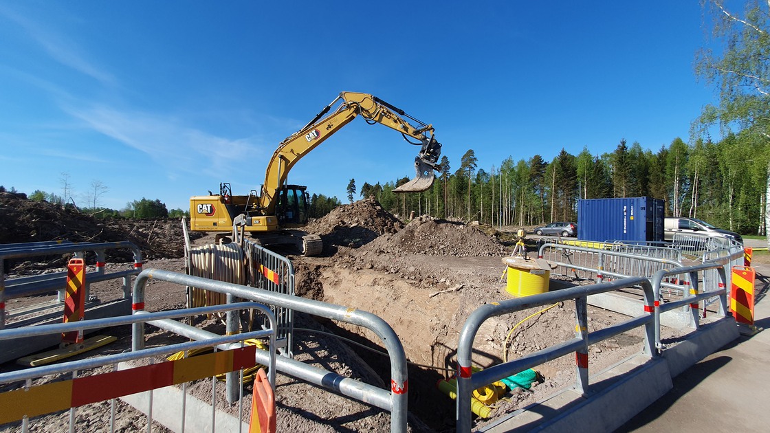 Anläggning av det nya bostadsområdet Baggebolet 2 våren 2024.