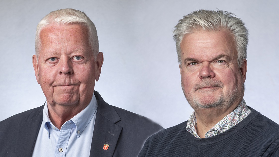 Samhällsbyggnadsnämndens ordförande Rolf Eriksson och samhällsbyggnadschefen Gunnar Carlsson.