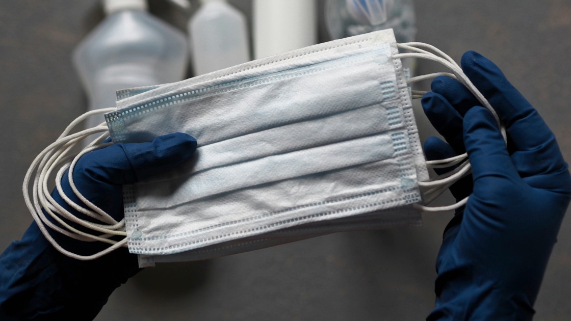 Protective gear to prevent viral infection, such as hand sanitizer, surgical mask, and rubber protective gloves
