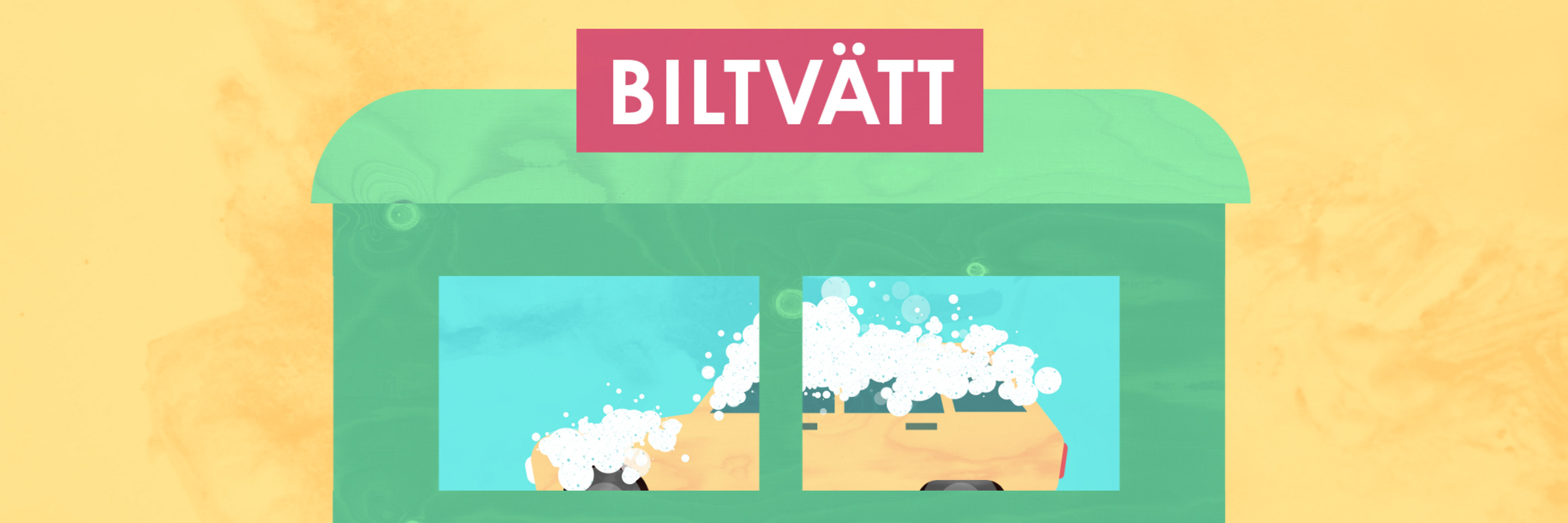 Illustration av en biltvätt