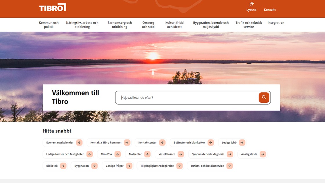 Tibro kommuns nya hemsida.