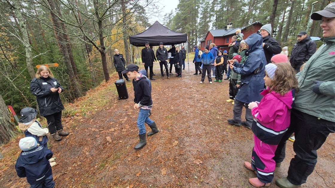 Invigning av Jättens stig på Rankås friluftsområde den 30 oktober 2025.