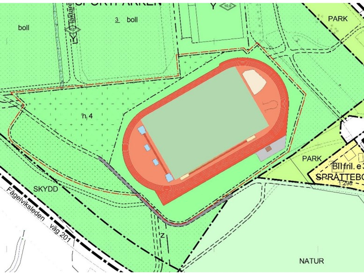 Plankarta över Sportparken