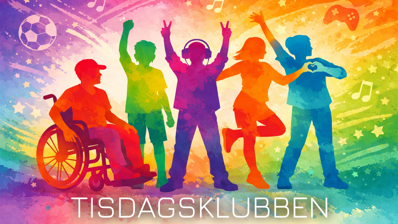 Färgglad siluett av människor.