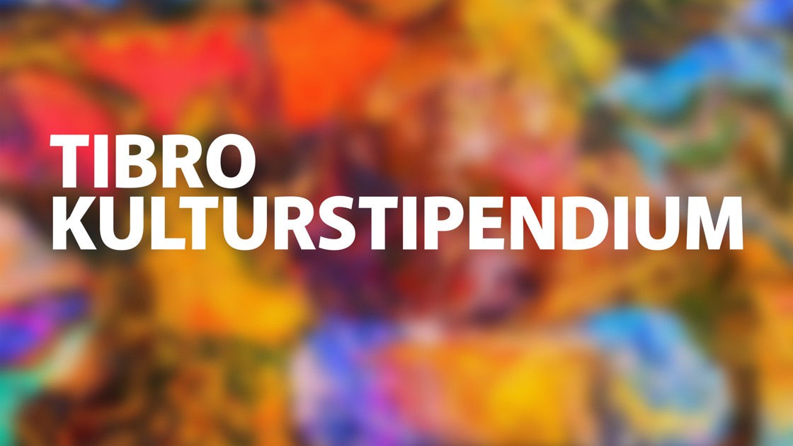 En färgglad bakgrund med orden Tibro kulturstipendium