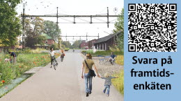 Framtidsbild och QR-kod till Tibro kommuns framtidsenkät