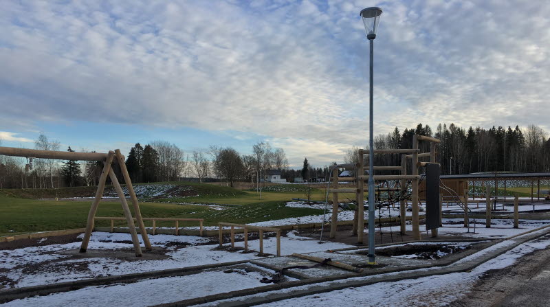 Byggnation av Baggeboskolan i februari 2020.