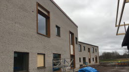 Byggnation av Baggeboskolan i Tibro i januari 2020.