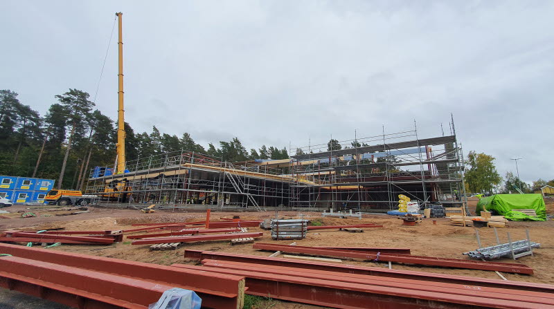 Byggnationen av Ransbergs skola den 5 oktober 2022